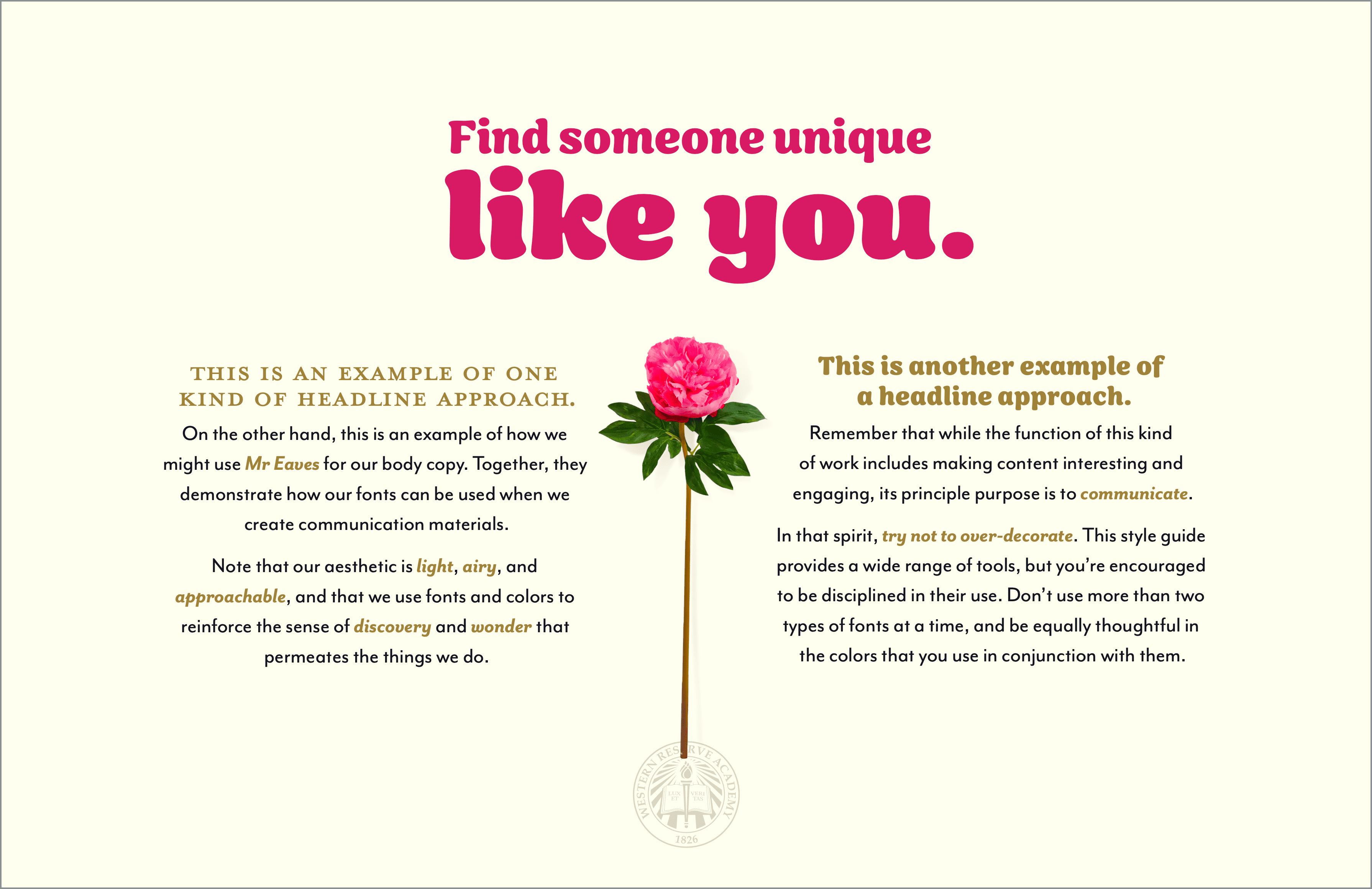 WRA Style Guide page layout