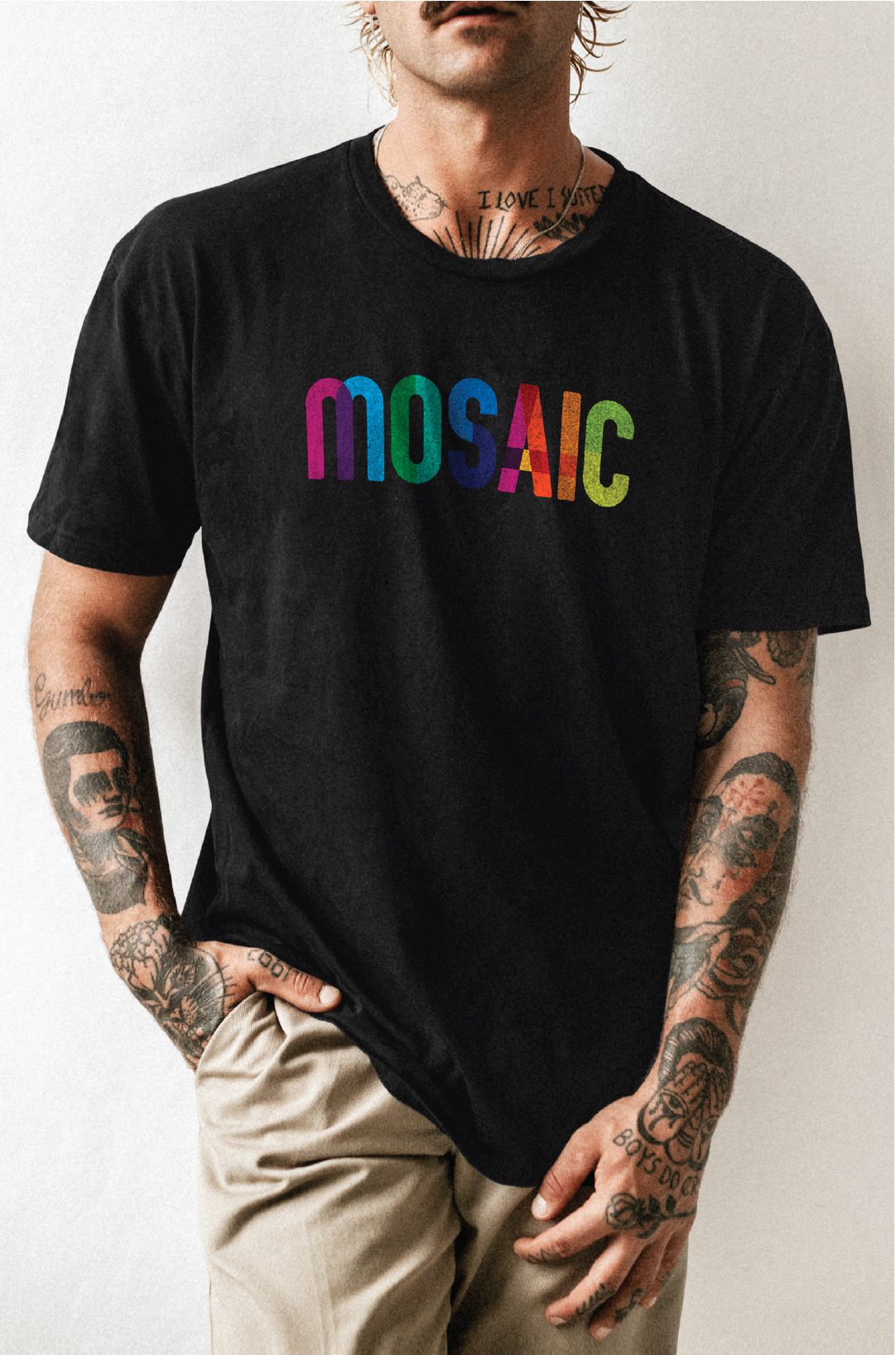 Mosaic logo on a shirt