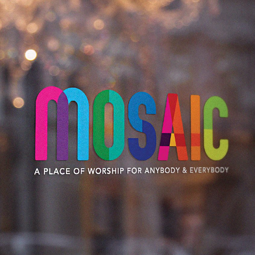 Mosaic door sign