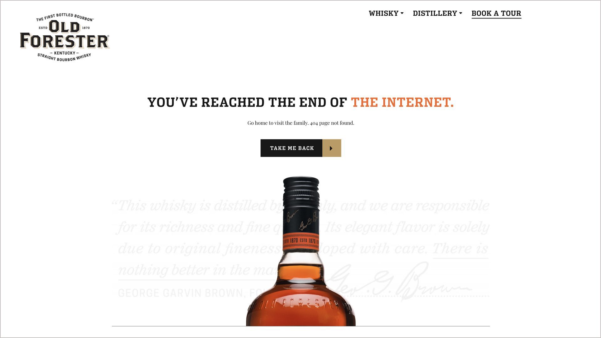 Old Forester website 404 page