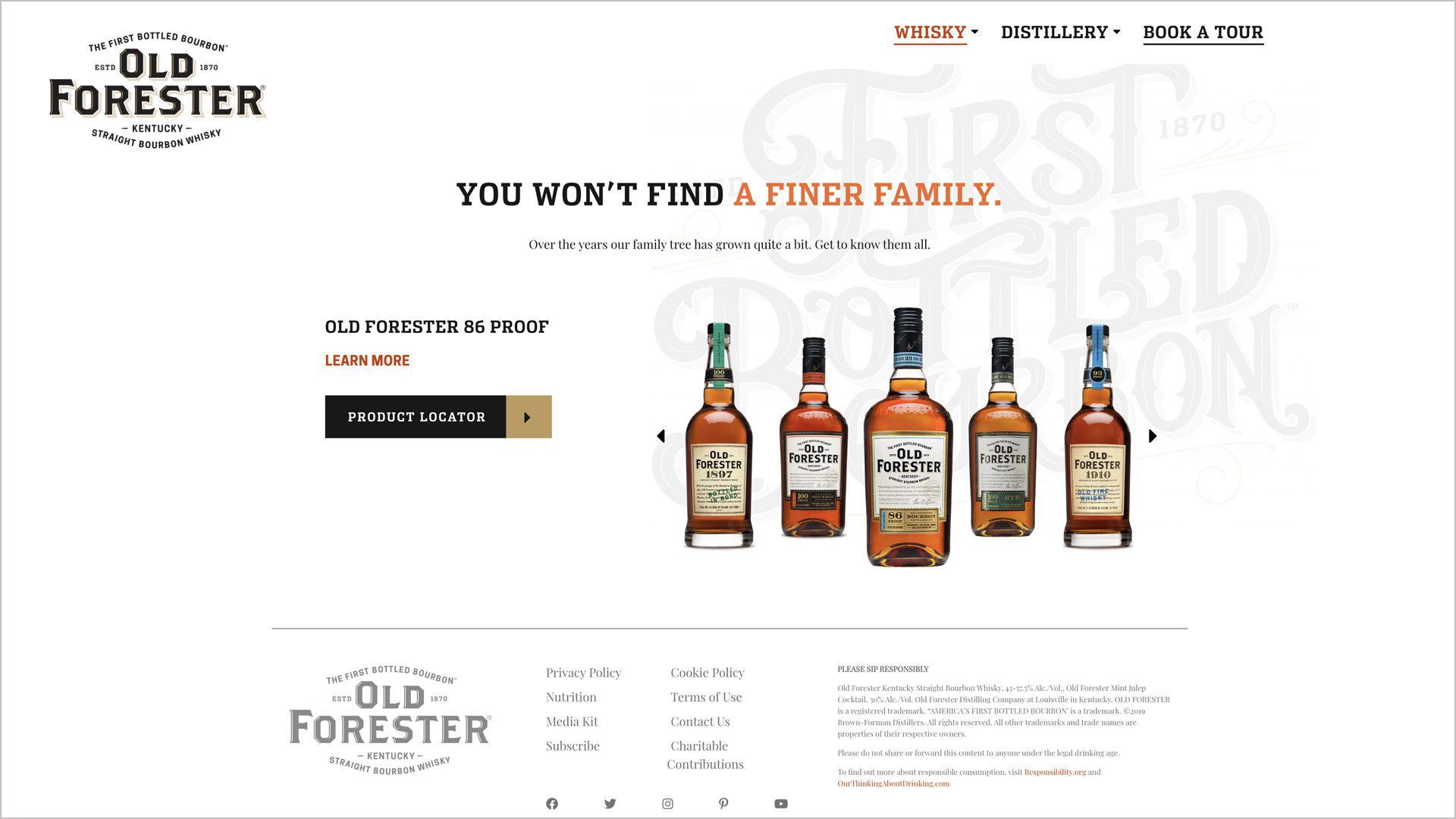 Old Forester website interior page