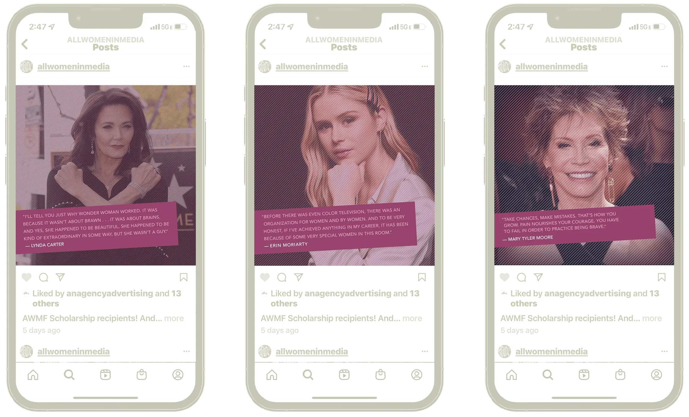 Alliance for Women in Media social media on mobile devices